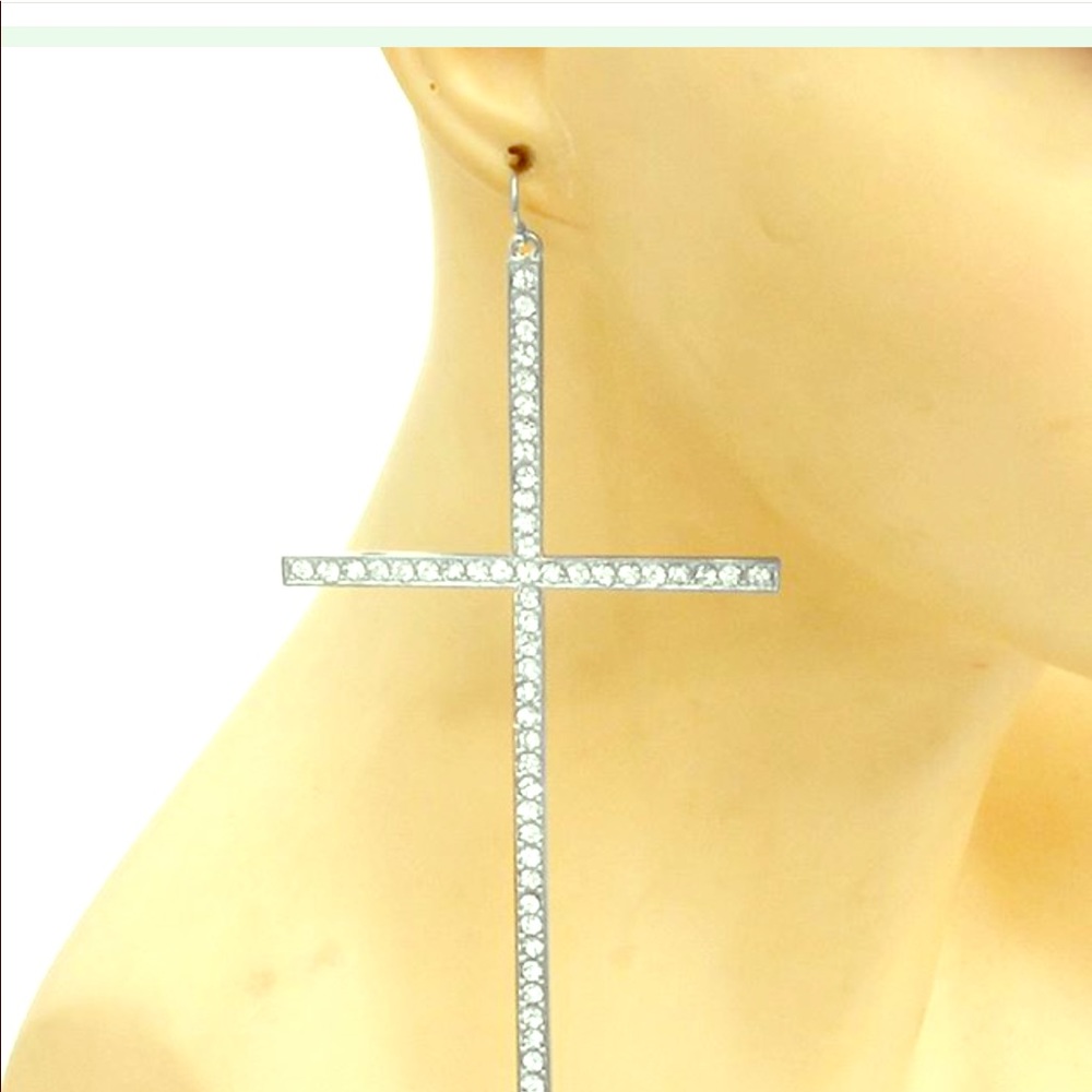 Long Cross Earrings